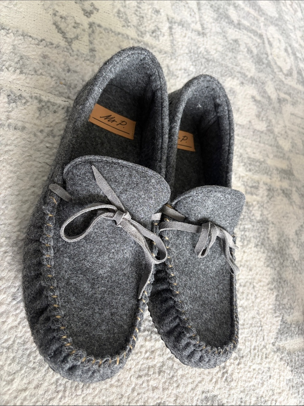Mr Porter Mr P Recycled Felt Gray Slippers Designer Driving Shoe